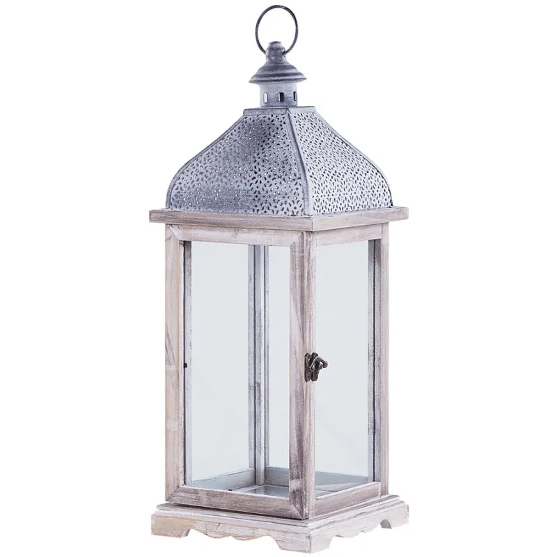Wyprzedaż Lampion metalowy 47 cm biały samar