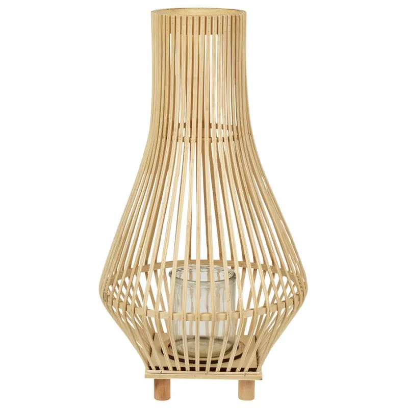 Lampion drewniany 58 cm jasny leyte Cena promocyjna