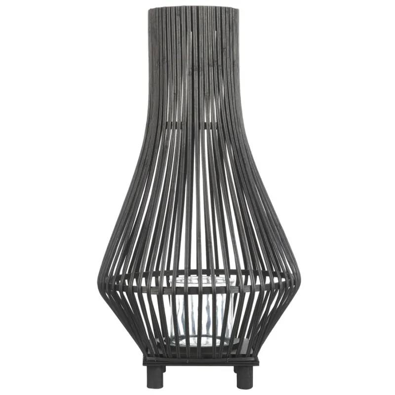 Lampion leyte drewno 58 cm czarny Bestseller