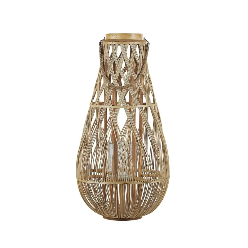 Lampion drewniany 77 cm jasny TONGA Łatwy zwrot