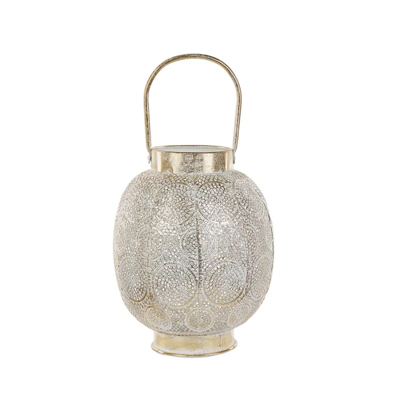 Lampion 30 cm metalowy złoty LANTAU Łatwy zwrot