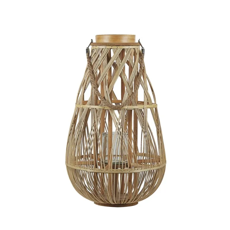 Lampion drewniany 56 cm jasny TONGA Wyprzedaż