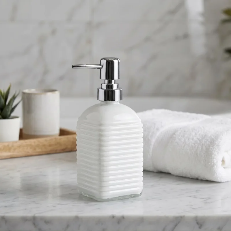 Nowy Dozownik do mydła w płynie lub płynu do mycia naczyń szklany BATHLAB KYLE 450 ml