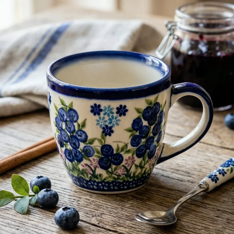Filiżanka 220 ml - wzór 288 (Niebieska jagoda) - Ceramika Bolesławiecka Kalich Ekspresowa dostawa