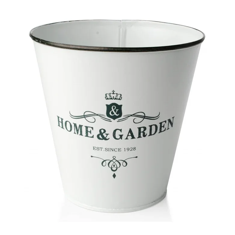 Tani Doniczka / Osłonka na kwiaty metalowa MONDEX HOME & GARDEN BIAŁA 17 cm