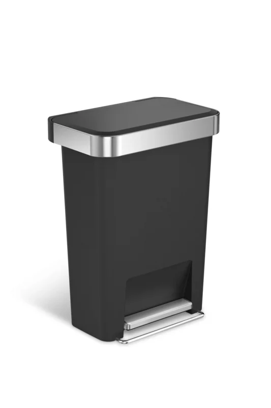 Kosz na śmieci ze stali nierdzewnej z pedałem SIMPLEHUMAN LINER POCKET CZARNY 45 l Wyprzedaż