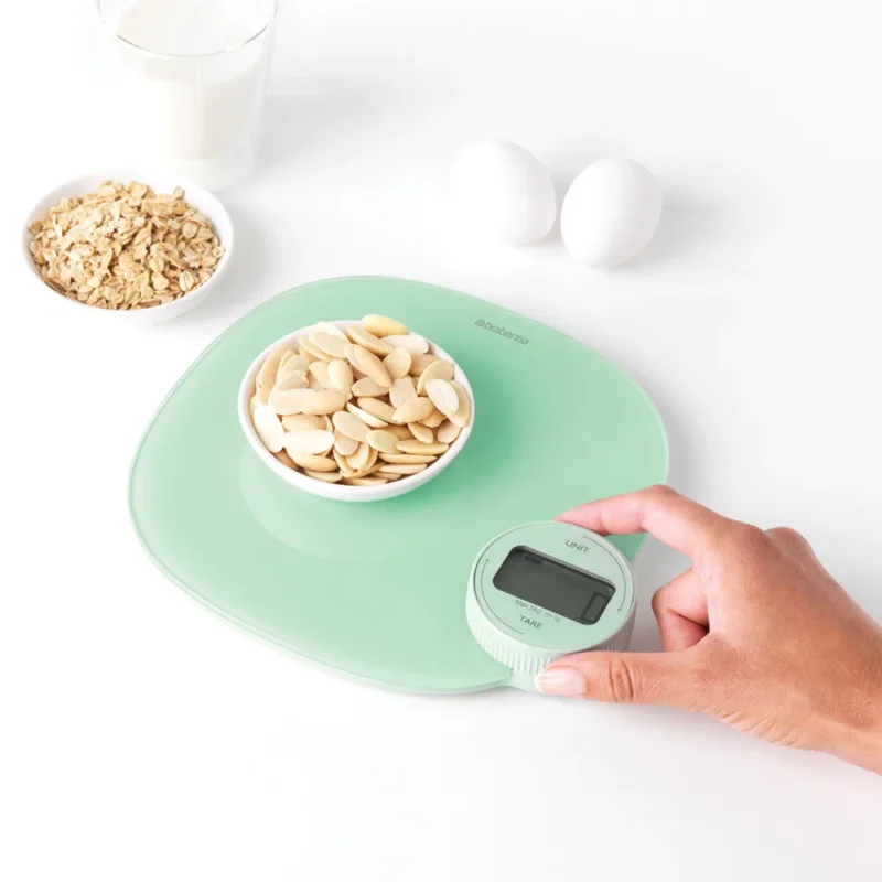 Dostępne od ręki BRABANTIA Tasty Plus miętowa - waga kuchenna elektroniczna szklana