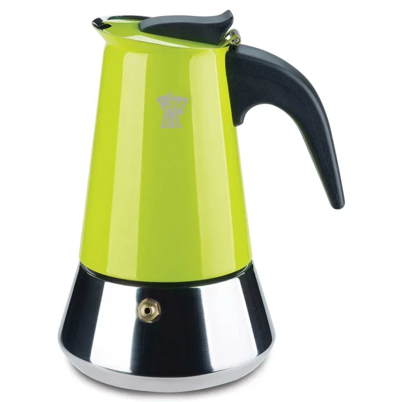 PEZZETTI Steelexpress na 10 filiżanek espresso (10 tz) limonkowa - kawiarka ze stali nierdzewnej ciśnieniowa Bezpieczne zakupy