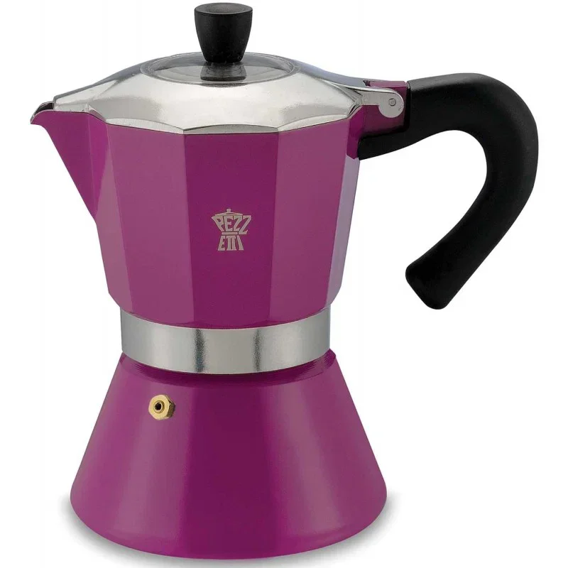 Ostatnia szansa PEZZETTI Bellexpress I na 6 filiżanek espresso (6 tz) fioletowa - kawiarka aluminiowa ciśnieniowa