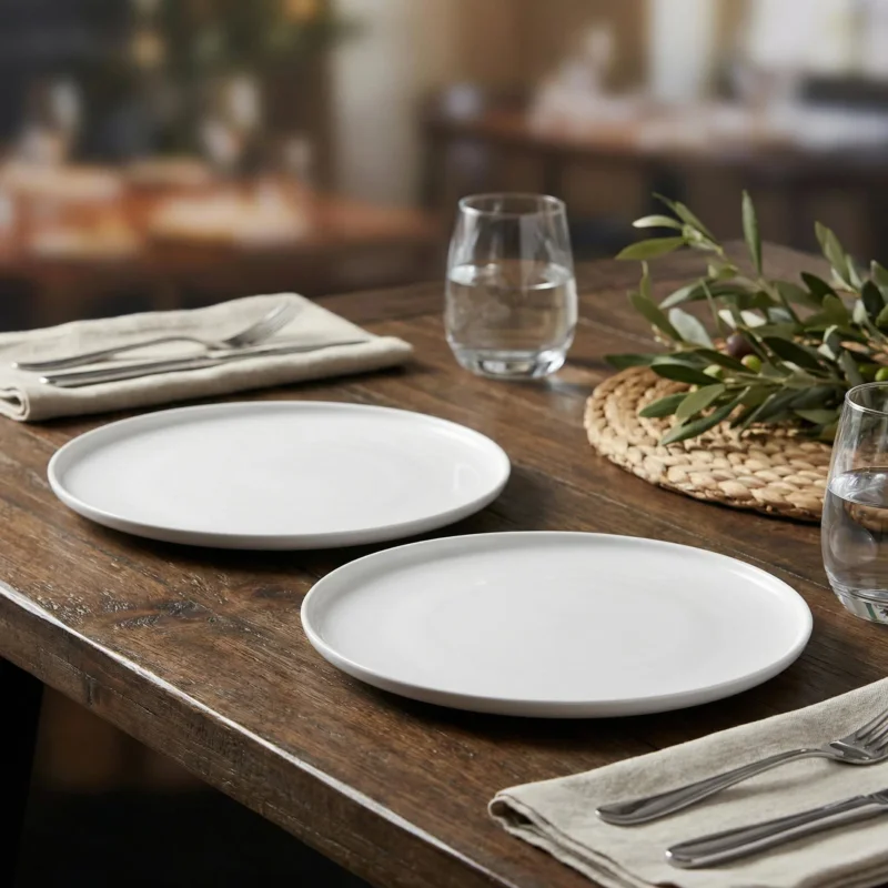 LA PORCELLANA BIANCA Essenziale Gourmet 32 cm 2 szt. - talerze obiadowe płytkie porcelanowe Szybka dostawa