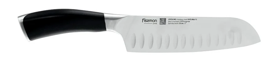 Zniżka Fissman Kronung nóż Kuchenny Santoku 18cm do Mięsa i Ryb uniwersalny
