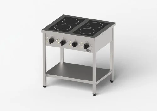 Kuchnia ceramiczna, Gredil, 800x700x850 mm, 4-polowa, P 10 kW, U 400 V (977550) Nowość
