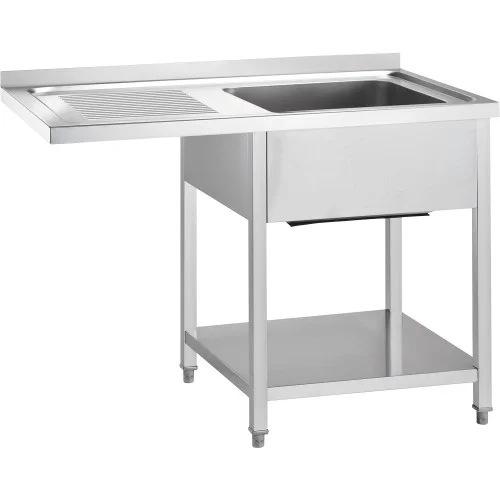 Stół ze zlewem 1-kom.(P) i miejscem na lodówkę lub zmywarkę 1200x700x900 mm skręcany (672447) Niska cena