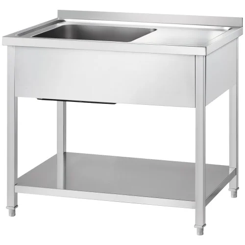Stół ze zlewem 1-kom.(L),z półką 1000x600x850 mm skręcany (674106) Zamów dziś