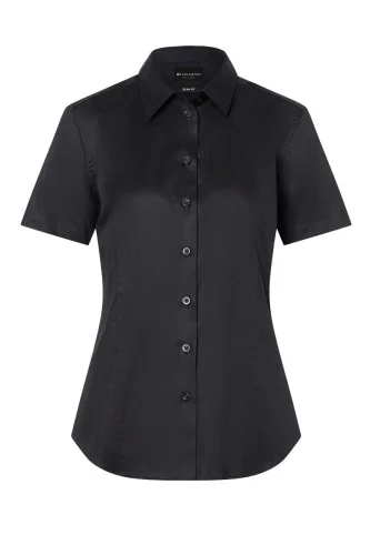 Damska koszula kelnerska SLIM z krótkim rękawem, czarna (BF14/1) Wyjątkowa oferta
